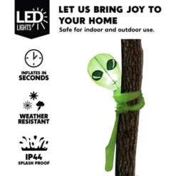 Joyfy 4FT Halloween Inflatable Outdoor Decoration, Crashing Into Tree Inflatable With Built-in LEDs For Halloween Parties Yard Garden Outdoor Decor