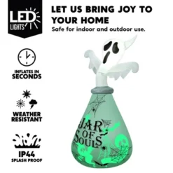 Joyfy 6FT Halloween Inflatable Outdoor Decoration, Inflatable Ghost In The Jar With Projecting For Halloween Party Outdoor Garden Lawn Yard Decoration