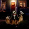 Joyfy Halloween Decoration Light-up Zombie Groundbreaker Prop, Animated Skeleton Zombie With Creepy Sound For Outdoor, Lawn, Yard, Patio Decor