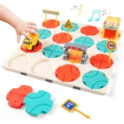 Joyfy Montesorri Construction Puzzle Toy For Kids, STEM Board Game, Logic Road Builder Logic Puzzle, Birthday Party Gift For Boys & Girls Ages 3-5 4-8