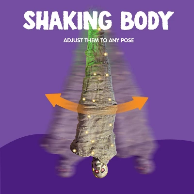 Joyfy Cocoon Corpse Halloween Decoration, 65" Hanging Skeleton Corpses With Lights And Sound, Animated Hanging Dead Body Prop For Indoor Outdoor Decor - Image 4