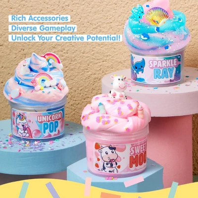 Joyfy Slime 3 Pack Butter Party Favors Non-Sticky Pre-Made Slime For Kids DIY Stress Relief Sludge Fidget Toy Birthday Gift Educational Putty Toys - Image 4