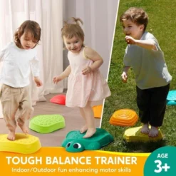 Joyfy Turtle Balance Stepping Stones For Kids - 2 Styles, Toddler Obstacle Course Coordination Sensory Game Indoor Outdoor Play Toys For Kids Age 3+