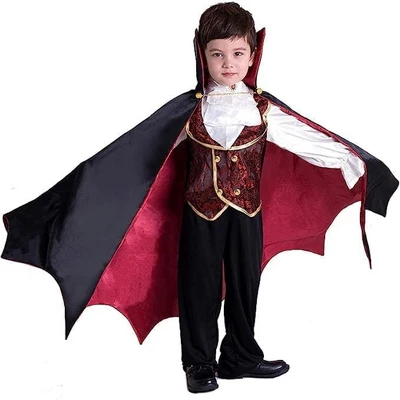 Joyfy Halloween Gothic Vampire Costume For Boys – Elegant & Spooky Role-Play Set (Cape, Vest & Bow Tie Included!)