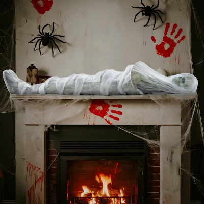 Joyfy 72" Hanging Cocoon Corpses Props, Halloween Hanging Decorations, Dead Body Prop For Graveyard Halloween Haunted House - Image 9