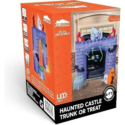 Joyfy 6FT Tall Halloween Inflatable Outdoor Decorations, Inflatable Haunted Castle With Built-in LEDs Trunk Or Treat Car Decorations For Outside Decor - Image 8