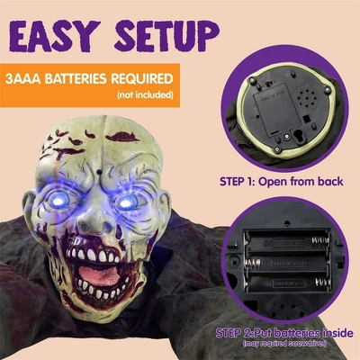 Joyfy Halloween Outdoor Decoration Animated Zombie Groundbreaker With Flashing Eyes For Halloween Yard, Lawn, Patio, Haunted House Decor - Image 5