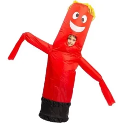Joyfy Kids' Halloween Costume Inflatable Red Tube Dancer Costume For Children Halloween Dress Up Party