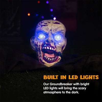 Joyfy Halloween Outdoor Decoration Animated Zombie Groundbreaker With Flashing Eyes For Halloween Yard, Lawn, Patio, Haunted House Decor - Image 4