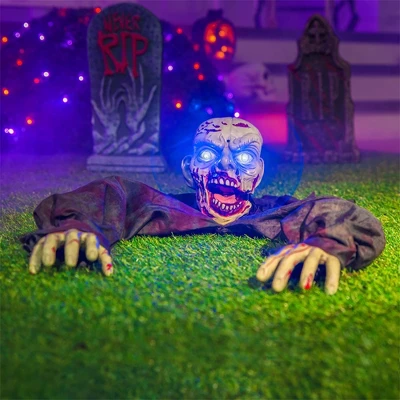 Joyfy Halloween Outdoor Decoration Animated Zombie Groundbreaker With Flashing Eyes For Halloween Yard, Lawn, Patio, Haunted House Decor - Image 7