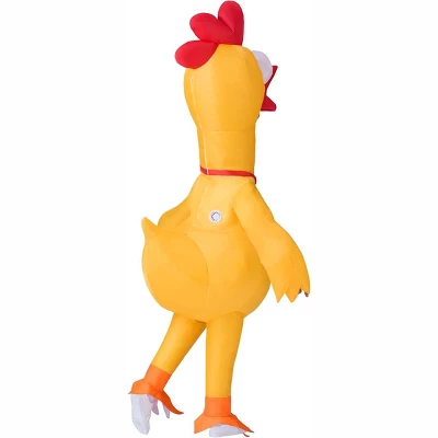 Joyfy Adults Halloween Inflatable Yellow Costumes Suit, Rubber Chicken Blow-up Full Body Costumes With Squeakers For Cosplay Party (65-71inches) - Image 3