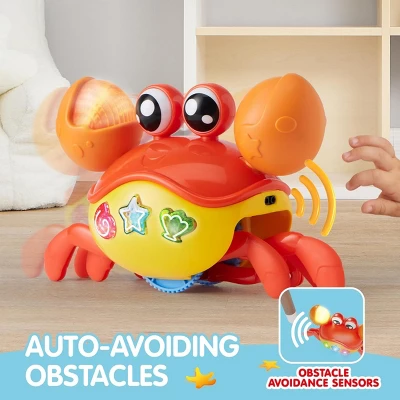 Joyfy Crawling Crab Baby Toy -Tummy Time Toy For Boys Girls, Interactive Big Crab Toy With Lights Buttons, Dancing Crab Obstacles, Gift For Toddlers - Image 3