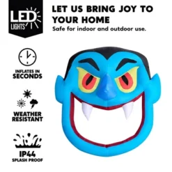 Joyfy 4.5 FT Halloween Inflatable Outdoor Decorations, Inflatable Scary Vampire With LEDs For Trunk Or Treat Car Decorations, Outside Yard Lawn Decor