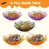 Joyfy 5pcs Halloween Plastic Spider Web Bowls Candy Basket, Candy Bowl Tableware Decorations, Halloween Candy Dish Trick Or Treat Party Supplies