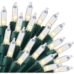 Joyfy 150 Count Clear Christmas String Lights, Warm White Fairy Light Xmas Tree Lights With Green Wire Holiday Party Indoor Outdoor Decor