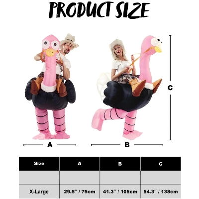 Joyfy Adult Inflatable Halloween Costume Funny Ostrich Air Inflatable Costume For Halloween Dress Up Party - Image 4