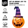 Joyfy 5 FT Halloween Inflatables Outdoor Decorations, Pumpkin Inflatable With Witch Hat, Built-in LEDs For Halloween Party Yard Garden Lawn Decoration